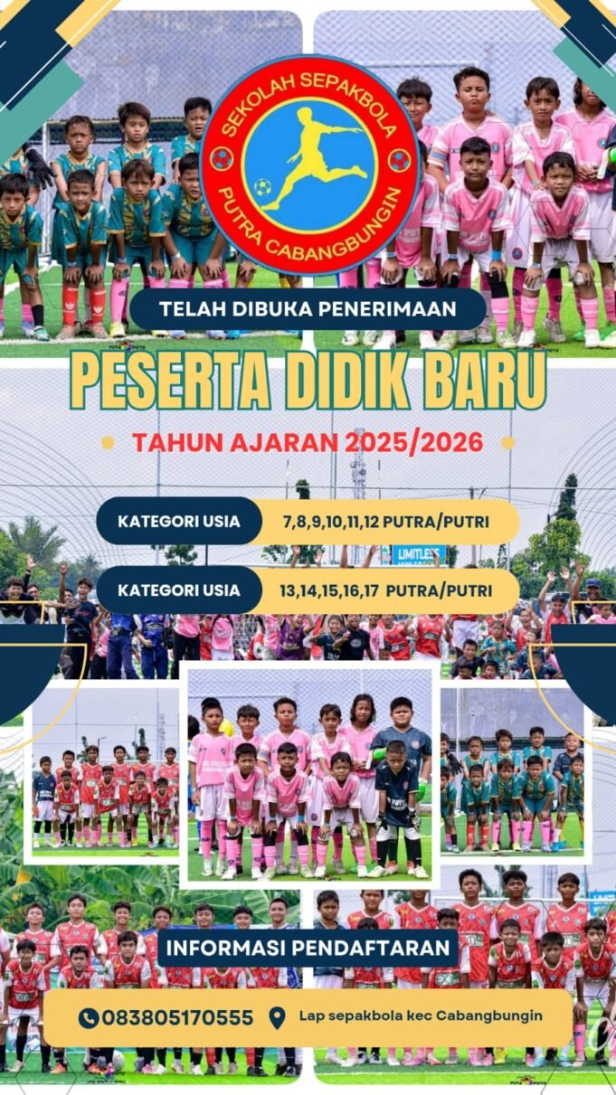 Sekolah Sepak Bola ( SSB ) Putra CabangBungin Buka Penerimaan Peserta Didik Baru Tahun Ajaran 2025/2026.