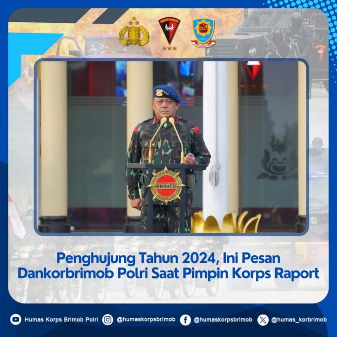 Penghujung Tahun 2024, Ini Pesan Dankorbrimob Polri Saat Pimpin Korps Raport.