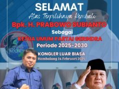 Terpilihnya Kembali Prabowo Subianto Sebagai Ketum Gerindra,NR Icang Rahardian SH Ketum IWO-I Ucapkan Selamat.