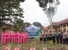 Dukung Swasembada Pangan, Kapolres Bungo AKBP Natalena Eko Cahyono. S.KOM Lakukan Penanaman Bibit Jagung.