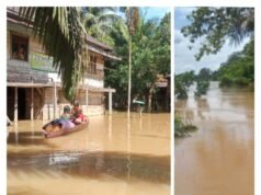 Banjir Hampir Dua Minggu, Menutupi Akses Jalan dan Rumah Warga Desa Sungai Rotan