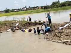 Tanggul Irigasi Jebol di Desa Sumberurip, Camat Pebayuran Tinjau Langsung Kelokasi.