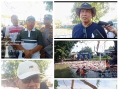Dinas Lingkungan Hidup Kabupaten Bersama Muspika Sukatani, Bersihkan Tumpukan Sampah Pintu Air BSA 1 Kali Capang Sukatani