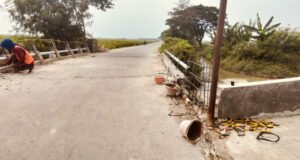 Proyek Pembangunan Jembatan Di Kapuk Desa Banjarsari Kecamatan Sukatani Diduga Memakai Batu Bata Bekas