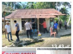 Bedah Rumah Hari Bhayangkara Ke-79, Kapolres Sarolangun Lakukan Peletakan Batu Pertama