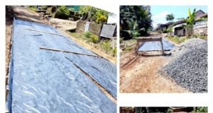 Pemdes Tanah Abang Membangun Infrastruktur Jalan Kelurahan Pamenang