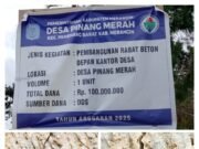 Proyek Jalan Rabat Beton Kecamatan Pamenang Barat Rusak, Diduga Pekerjakan Asal Jadi