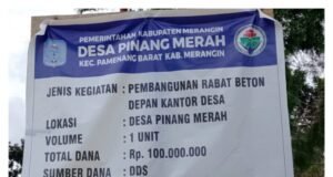 Proyek Jalan Rabat Beton Kecamatan Pamenang Barat Rusak, Diduga Pekerjakan Asal Jadi