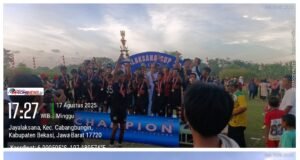 Memperingati HUT RI ke-80 dan Hari Jadi Kabupaten Bekasi ke-75, Pemdes Jayalaksana Gelar Turnamen Sepak Bola Jayalaksana Cup 2025