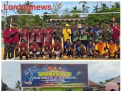 Satgas Yonif 131/Brajasakti Gelar Turnamen Voli Dalam Rangka Memeriahkan HUT TNI ke-80 di Kabupaten Keerom