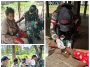 Satgas Yonif 131/Brajasakti Gelar Pelayanan Kesehatan di Kampung Sawiyatami