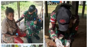 Satgas Yonif 131/Brajasakti Gelar Pelayanan Kesehatan di Kampung Sawiyatami