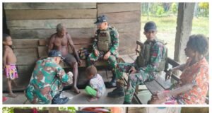 Satgas Yonif 131/Brs Gelar Pelayanan Kesehatan Bagi Warga Sawiyatami