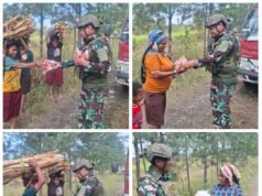Satgas Yonif 700/WYC Hadir Membawa Sembako untuk Warga Distrik Omukia