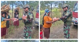 Satgas Yonif 700/WYC Hadir Membawa Sembako untuk Warga Distrik Omukia