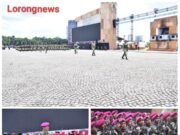 Danpasmar 1 Pimpin Langkah Defile Kontingen TNI AL Pada Geladi Upacara HUT Ke-80 TNI