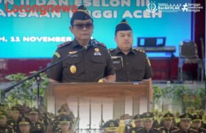 Kejati Aceh Lantik Pejabat Eselon II dan Eselon III di Jajaran Kejati Aceh