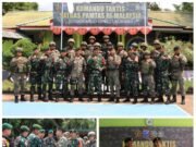 Commander Officer 11 RAMD Tentara Diraja Malaysia Laksanakan Kunjungan ke Makotis Gabma Entikong Satgas Pamtas RI–Malaysia Yonarhanud 1/PBC/1 Kostrad