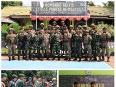 Commander Officer 11 RAMD Tentara Diraja Malaysia Laksanakan Kunjungan ke Makotis Gabma Entikong Satgas Pamtas RI–Malaysia Yonarhanud 1/PBC/1 Kostrad