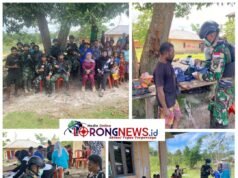 Mempererat Hubungan TNI dan Masyarakat, Satgas Pamtas Kewilayahan RI-PNG Yonif 410/Alugoro Laksanakan Yankes dan Baksos di Kampung Seimeba RK 2