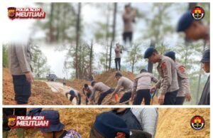 Respon Cepat Polri di Aceh Tengah Buka Akses Jalan Nasional Takengon Blang Kejeren, Personel Bantu Seberangkan Warga