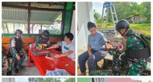 Satgas Yonif 410/Alugoro Pos Jagiro Laksanakan Yankes Gratis Door to Door di Wilayah Perbatasan