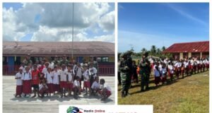 Satgas Yonif 123/Rajawali Berikan Bantuan Pendidikan, Perkuat Karakter Generasi Muda di Beberapa Pos