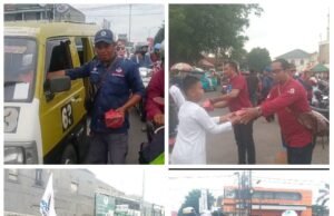 Wujudkan Kepedulian, Ketum IWO Indonesia Bersama DPD Karawang Bagikan Takjil di Alun-Alun Karawang