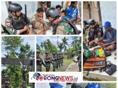 Satgas Pamtas Kewilayahan RI-PNG Yonif 410/Alg Berikan Yankes di Kampung Naikere