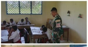 Pos Kimaam Satgas Kewilayahan Yonif 123/Rajawali Gelar Kegiatan GADIK di SD Inpres Distrik Kimaam Merauke