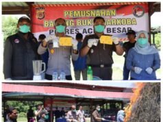 Polres Aceh Besar Musnahkan Barang Bukti Narkoba Hasil Tindak Pidana