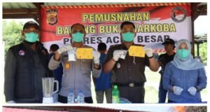 Polres Aceh Besar Musnahkan Barang Bukti Narkoba Hasil Tindak Pidana