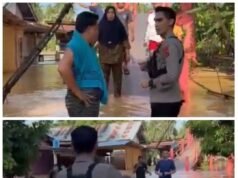 Kapolsek Batin VIII Erik Kurniawan S,H Bersama Jajaran Tinjau KeLokasi Banjir dan Salurkan Bantuan