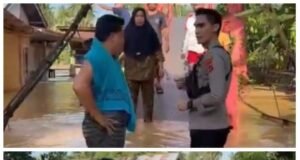 Kapolsek Batin VIII Erik Kurniawan S,H Bersama Jajaran Tinjau KeLokasi Banjir dan Salurkan Bantuan