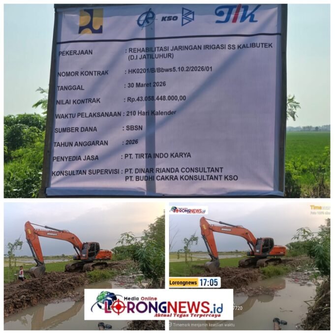 Diduga Gunakan Solar Ilegal Polres Metro Bekasi Hentikan Proyek Irigasi SS Kalibutek Senilai Rp 43 Miliar di Sindangjaya