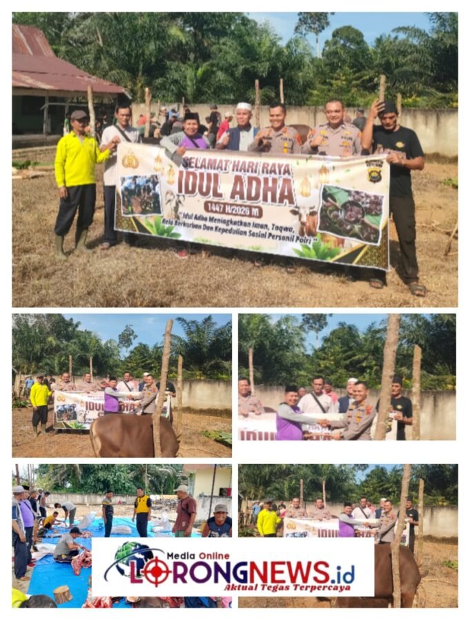 Sambut Idul Adha 1447 H, Kapolsek Pamenang Serahkan Satu Ekor Sapi Qurban untuk Warga Kenalip