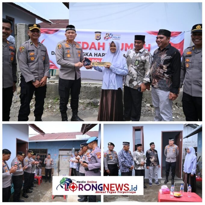 Polres Pidie Serahkan Kunci Rumah Hasil Bedah Rumah, Wujud Nyata Kepedulian di HUT Bhayangkara ke-80