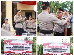 Kapolres Merangin Pimpin Korps Raport Kenaikan Pangkat 70 Personil, Tekankan Kekompakan dan Tanggung Jawab dalam Berdinas