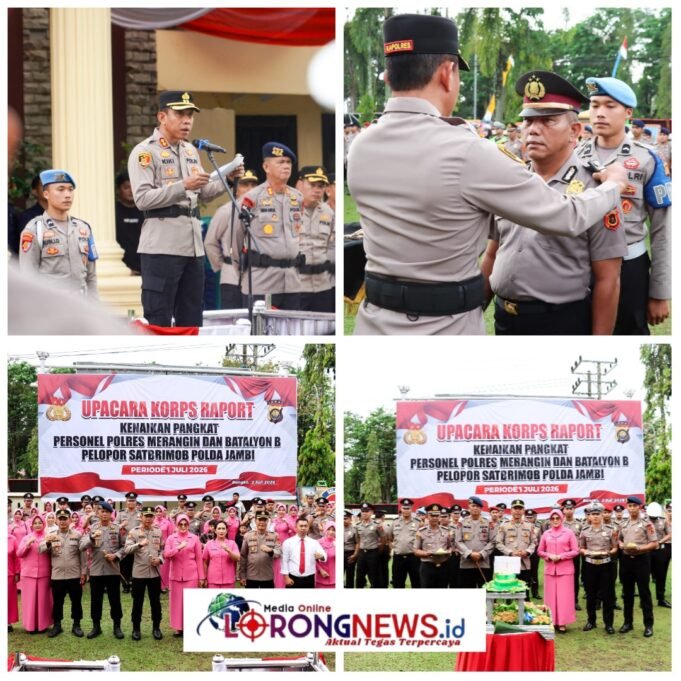 Kapolres Merangin Pimpin Korps Raport Kenaikan Pangkat 70 Personil, Tekankan Kekompakan dan Tanggung Jawab dalam Berdinas