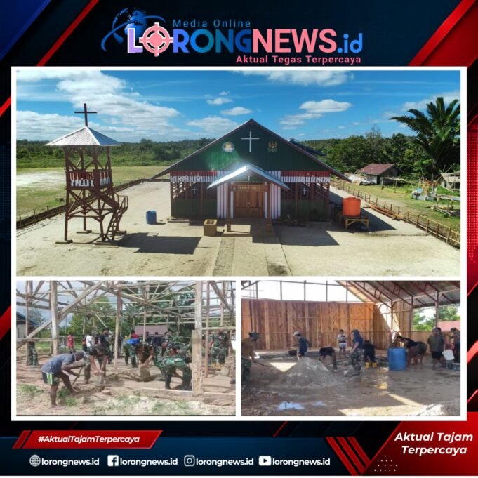 Presiden RI Bersama KASAD Hadir untuk Rakyat Papua, Melalui Satgas Yonif 123/Rajawali Merehabilitasi Gereja Reformasi Hermon Amazu