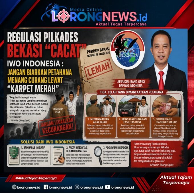 Regulasi Pilkades Bekasi “Cacat” IWO Indonesia : Jangan Biarkan Petahana Menang Curang Lewat “Karpet Merah”