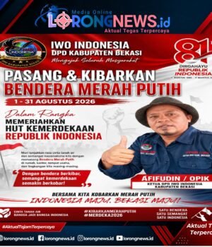 DPD IWO-I Kabupaten Bekasi, Serukan Masyarakat Pasang dan Kibarkan Bendera Merah Putih Sepanjang Bulan Agustus 2026
