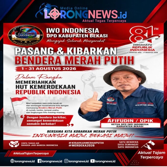 DPD IWO-I Kabupaten Bekasi, Serukan Masyarakat Pasang dan Kibarkan Bendera Merah Putih Sepanjang Bulan Agustus 2026