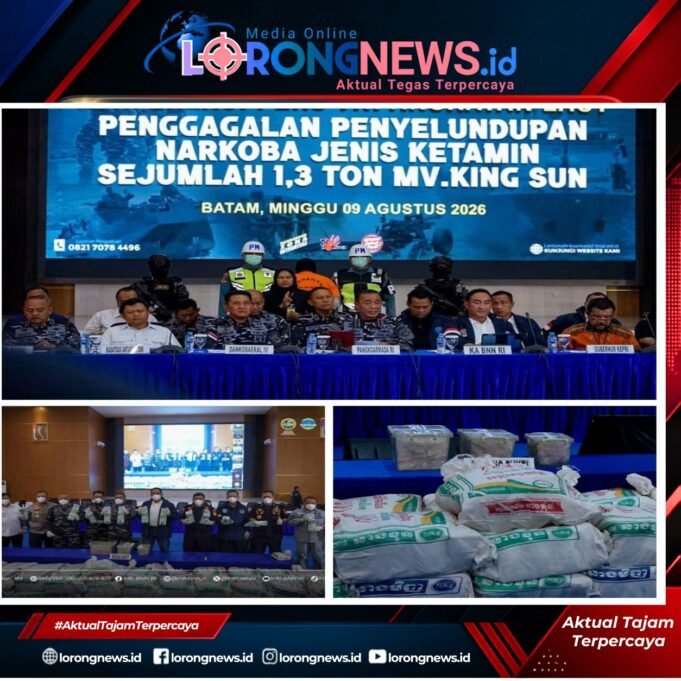 Operasi Gabungan Gagalkan Penyelundupan 1,3 Ton Ketamine di Perairan Natuna