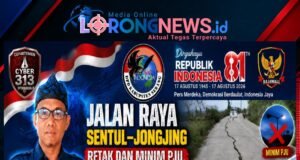 Jalan Raya Sentul–Jongjing Retak dan Minim PJU, IWO Indonesia Kabupaten Serang Desak Pemerintah Bertindak Sebelum Jatuh Korban