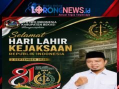 Selamat Hari Jadi Kejaksaan RI ke-81, DPD IWO-I Kabupaten Bekasi: Apresiasi Kinerja Kejaksaan Kabupaten Bekasi